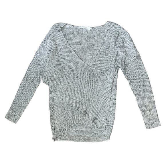 Astr The Label Wrap Front Long Sleeve Heather Gray Pullover Sweater XS - Picture 1 of 6